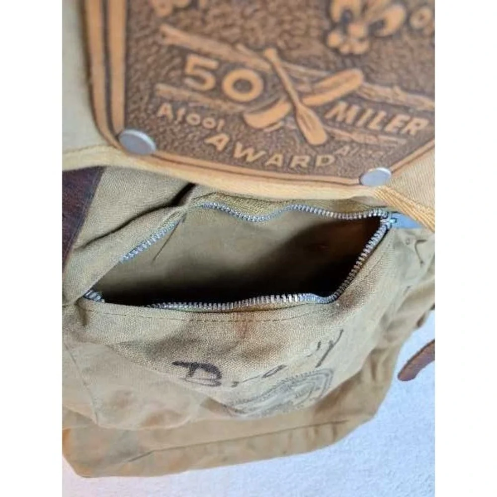 Boy‎ Scouts of America 50 Miler Award Vintage Canvas Backpack Hiking Bag